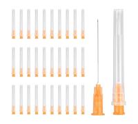 sourcing map 100 Pcs Dispensing Needle 25 Gauge 38 mm, Luer Lock Lab Dispensing Needle, Stainless Steel Tips for Laboratory Industrial Dispensing Refilling Inks Liquid Glue, (Orange)