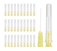 sourcing map 100 Pcs Dispensing Needle 30 Gauge 25 mm, Luer Lock Lab Dispensing Needle, Stainless Steel Tips for Laboratory Industrial Dispensing Refilling Inks Liquid Glue, (Yellow)