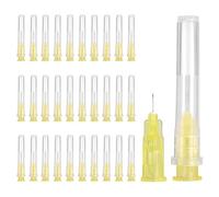 sourcing map 100 Pcs Dispensing Needle 30 Gauge 4 mm, Luer Lock Lab Dispensing Needle, Stainless Steel Tips for Laboratory Industrial Dispensing Refilling Inks Liquid Glue, (Yellow)