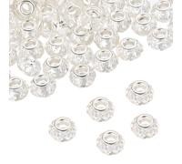 sourcing map 100 Pcs European Large Hole Beads 14mm Bulk Large Hole Spacer Beads Acrylic Craft Spacer Charm for Pens DIY Necklace Bracelet Jewelry Making, Deep White
