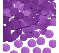 sourcing map 100 Pcs Flat Round Sequins 25mm/1 Inch Loose Paillettes Craft Sewing Sequins with Single Side Hole for DIY Embroidery Clothing Jewelry Making, Dark Purple