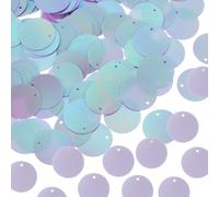 sourcing map 100 Pcs Flat Round Sequins 25mm/1 Inch Loose Paillettes Craft Sewing Sequins with Single Side Hole for DIY Embroidery Clothing Jewelry Making, AB Light Purple