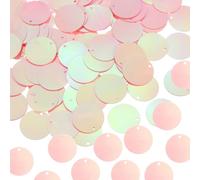 sourcing map 100 Pcs Flat Round Sequins 30mm/1.2 Inch Loose Paillettes Craft Sewing Sequins with Single Side Hole for DIY Embroidery Clothing Jewelry Making, AB Dark Pink