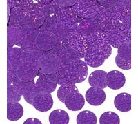 sourcing map 100 Pcs Flat Round Sequins 30mm/1.2 Inch Loose Paillettes Craft Sewing Sequins with Single Side Hole for DIY Embroidery Clothing Jewelry Making, Laser Dark Purple