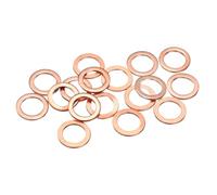 sourcing map 100 Pcs Flat Washers, M8 x 12 x 1mm Copper Sealing Washers, Metric Sealing Ring Gasket (T3 Copper, Annealing Process)