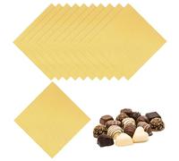 sourcing map 100 Pcs Foil Candy Wrappers(12x12cm), 4.7 x 4.7 Inch Chocolate Wrappers Square Candy Wrapping Papers for Food Packaging Wedding Tea Party Decoration, Gold
