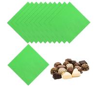 sourcing map 100 Pcs Foil Candy Wrappers(12x12cm), 4.7 x 4.7 Inch Chocolate Wrappers Square Candy Wrapping Papers for Food Packaging Wedding Tea Party Decoration, Green