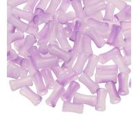 sourcing map 100 Pcs Glass Tube Beads, 6x12mm Cylinder Loose Beads, Stick Tube Beads Glass Bugle Seed Beads for Bracelets Jewelry Making DIY Crafts Earrings Necklaces, Light Purple