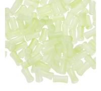 sourcing map 100 Pcs Glass Tube Beads, 6x12mm Cylinder Loose Beads, Stick Tube Beads Glass Bugle Seed Beads for Bracelets Jewelry Making DIY Crafts Earrings Necklaces, Grass Green