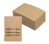 sourcing map 100 Pcs Hair Clip Display Cards, Paper Cardboard Hair Bow Holder Jewelry Paper Earring Packaging Cards for Selling Small Business Jewelry Making Hair Barrettes, Brown
