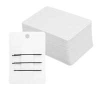 sourcing map 100 Pcs Hair Clip Display Cards, Paper Cardboard Hair Bow Holder Jewelry Paper Earring Packaging Cards for Selling Small Business Jewelry Making Hair Barrettes, White