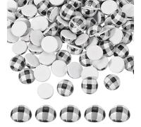 sourcing map 100 Pcs Half Wooden Beads, 0.6 Inch(15mm) Unfinished Natural Split Wood Balls, Wooden Half Sphere for Paint DIY Crafts Art Projects Party Decoration, Black/White