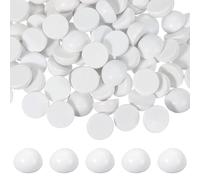 sourcing map 100 Pcs Half Wooden Beads, 0.6 Inch(15mm) Unfinished Natural Split Wood Balls, Wooden Half Sphere for Paint DIY Crafts Art Projects Party Decoration, White