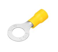 sourcing map 100 Pcs Insulated Ring Wire Connector Electrical Crimp Terminal 12-10 AWG for Electrical Projects Yellow