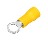 sourcing map 100 Pcs Insulated Ring Wire Connector Electrical Crimp Terminal 14-12 AWG for Electrical Projects Yellow