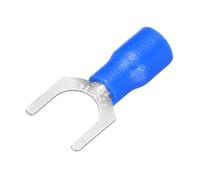 sourcing map 100 Pcs Insulated U-Type Wire Connector Electrical Crimp Terminal 22-16 AWG for Electrical Projects Blue