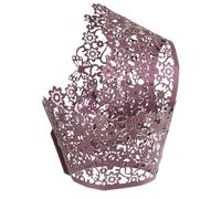 sourcing map 100 Pcs Lace Cupcake Liners Hollow Butterfly Designed Hollow Out Cupcake Wraps Artistic Bake Cake Paper Cups for Anniversary Birthday Weddings Parties, Dark Purple