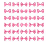 sourcing map 100 Pcs Light Rose Red White Dot Polka Dot Ribbon Bow Ties 1.5" x 1" Mini Bowknot for Crafting Little Satin Bows Bulk for DIY Sewing Scrapbooking Wedding Present Home Decoration