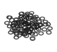 sourcing map 100 Pcs M2.5 Black Flat Washers, 5mm Outer Diameter, 304 Stainless Steel Metal Washer for Screws Bolts