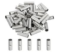 sourcing map 100 Pcs Non Insulated Butt Connectors 14-12AWG Tinned Copper Wire Connector BN3.5 for Electrical Wire Crimp Ferrule Terminals