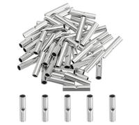 sourcing map 100 Pcs Non Insulated Butt Connectors 22-16AWG Tinned Copper Wire Connector BN1.25 for Electrical Wire Crimp Ferrule Terminals
