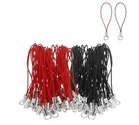 sourcing map 100 Pcs Phone Charm Lanyard Strap Kit, 58 mm Split Ring String Charm Lariat Lanyard Hanging Pendant Clasp for Camera USB Drive Keychain DIY Accessories, Black/Red