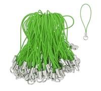 sourcing map 100 Pcs Phone Charm Lanyard Strap Kit, 58 mm Split Ring String Charm Lariat Lanyard Hanging Pendant Clasp for Camera USB Drive Keychain DIY Jewelry Accessories, Green