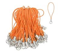 sourcing map 100 Pcs Phone Charm Lanyard Strap Kit, 58 mm Split Ring String Charm Lariat Lanyard Hanging Pendant Clasp for Camera USB Drive Keychain DIY Jewelry Accessories, Orange Yellow