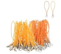 sourcing map 100 Pcs Phone Charm Lanyard Strap Kit, 58 mm Split Ring String Charm Lariat Lanyard Hanging Pendant Clasp for Camera USB Drive Keychain DIY Accessories, Golden Yellow/Orange Yellow