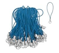 sourcing map 100 Pcs Phone Charm Lanyard Strap Kit, 58 mm Split Ring String Charm Lariat Lanyard Hanging Pendant Clasp for Camera USB Drive Keychain DIY Jewelry Accessories, Dark Blue