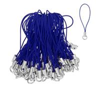 sourcing map 100 Pcs Phone Charm Lanyard Strap Kit, 58 mm Split Ring String Charm Lariat Lanyard Hanging Pendant Clasp for Camera USB Drive Keychain DIY Jewelry Accessories, Blue