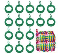 sourcing map 100 Pcs Potholder Loom Refill Loops, Elastic Potholder Weaving Refill Loops Knitting Kit Supplies in Rainbow Colors for Girls Beginners DIY Crafts 7" Weaving Loom, Green