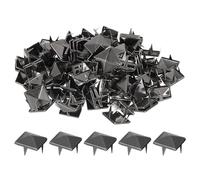 sourcing map 100 Pcs Pyramid Rivets for Clothing, 12mm 4-Jaw Square Rivets, Black Metal Pyramid Studs Handicraft, Punk Rock Nailhead Spots for Clothing Bag Leather Shoes