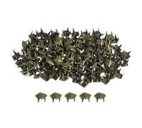 sourcing map 100 Pcs Pyramid Rivets for Clothing, 4mm 4-Jaw Square Rivets, Bronze Metal Pyramid Studs Handicraft, Punk Rock Nailhead Spots for Clothing Bag Leather Shoes