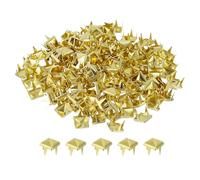 sourcing map 100 Pcs Pyramid Rivets for Clothing, 5mm 4-Jaw Square Rivets, Gold Metal Pyramid Studs Handicraft, Punk Rock Nailhead Spots for Clothing Bag Leather Shoes
