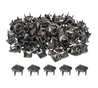 sourcing map 100 Pcs Pyramid Rivets for Clothing, 6mm 4-Jaw Square Rivets, Black Metal Pyramid Studs Handicraft, Punk Rock Nailhead Spots for Clothing Bag Leather Shoes