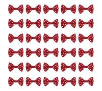 sourcing map 100 Pcs Red White Dot Polka Dot Ribbon Bow Ties 1.5" x 1" Mini Bowknot for Crafting Little Satin Bows Bulk for DIY Sewing Scrapbooking Wedding Gift Present Home Decoration