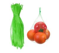 sourcing map 100 Pcs Reusable Mesh Produce Bags, 30cm/12 Inch Washable Net Storage Bags Reusable Grocery Reusable Storage Bags for Fresh Fruit Vegetables Seafood, Green