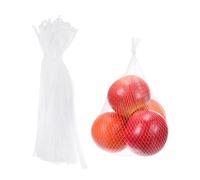 sourcing map 100 Pcs Reusable Mesh Produce Bags, 30cm/12 Inch Washable Net Storage Bags Reusable Grocery Reusable Storage Bags for Fresh Fruit Vegetables Seafood, White