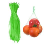 sourcing map 100 Pcs Reusable Mesh Produce Bags, 35cm/14 Inch Washable Net Storage Bags Reusable Grocery Reusable Storage Bags for Fresh Fruit Vegetables Seafood, Green