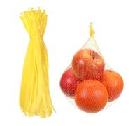 sourcing map 100 Pcs Reusable Mesh Produce Bags, 35cm/14 Inch Washable Net Storage Bags Reusable Grocery Reusable Storage Bags for Fresh Fruit Vegetables Seafood, Yellow