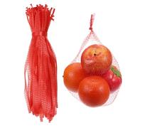 sourcing map 100 Pcs Reusable Mesh Produce Bags, 40cm/16 Inch Washable Net Storage Bags Reusable Grocery Reusable Storage Bags for Fresh Fruit Vegetables Seafood, Red