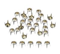 sourcing map 100 Pcs Rhinestone Stud Refills, 6mm/0.24" Rhinestone Claw Beads Nailhead, Rivets Metal Spikes for DIY Leather Craft Making Purse Clothing, Silver Frame + Yellow Stone