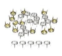 sourcing map 100 Pcs Rhinestone Stud Refills, 9mm/0.35" Rhinestone Claw Beads Nailhead, Rivets Metal Spikes for DIY Leather Craft Making Purse Clothing, Silver Frame + White Stone