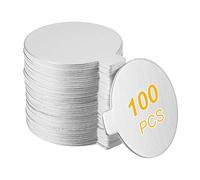 sourcing map 100 Pcs Round Cake Board with Tab, 1.97 Inch Round Cupcake Base Small Cake Plates for Dessert Cupcake Display Parties Weddings Birthdays, Silver Tone
