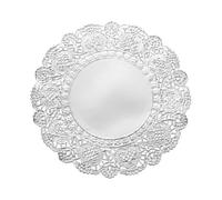 sourcing map 100 Pcs Round Paper Doilies, 4.3 Inch Lace Doilies for Food Parties Weddings Birthday, Silver
