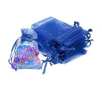 sourcing map 100 Pcs Sapphire Blue Organza Bags 2 x 3 Inch Mini Mesh Drawstring Gift Bags Small Jewelry Pouches Bags for Wedding Festival Party Gift Favor