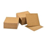 sourcing map 100 Pcs Self-Adhesive Cork Square, 4" x 4" Cork Tiles Backing Sheets Cork Coasters for DIY Crafts, Brown