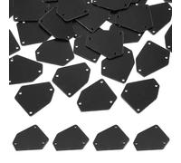 sourcing map 100 Pcs Sew on Acrylic Irregular Crystal Mirror Pieces with Holes Mirror Rhinestones Diamond Beads for DIY Dance Party Wedding Dress Clothing Bags Shoes Decoration, Black
