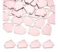 sourcing map 100 Pcs Sew on Acrylic Irregular Crystal Mirror Pieces with Holes Mirror Rhinestones Diamond Beads for DIY Dance Party Wedding Dress Clothing Bags Shoes Decoration, Rose Gold